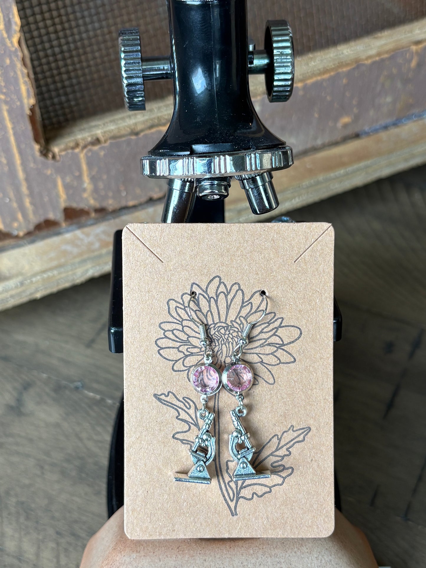 Beaded Science Microscope Earrings