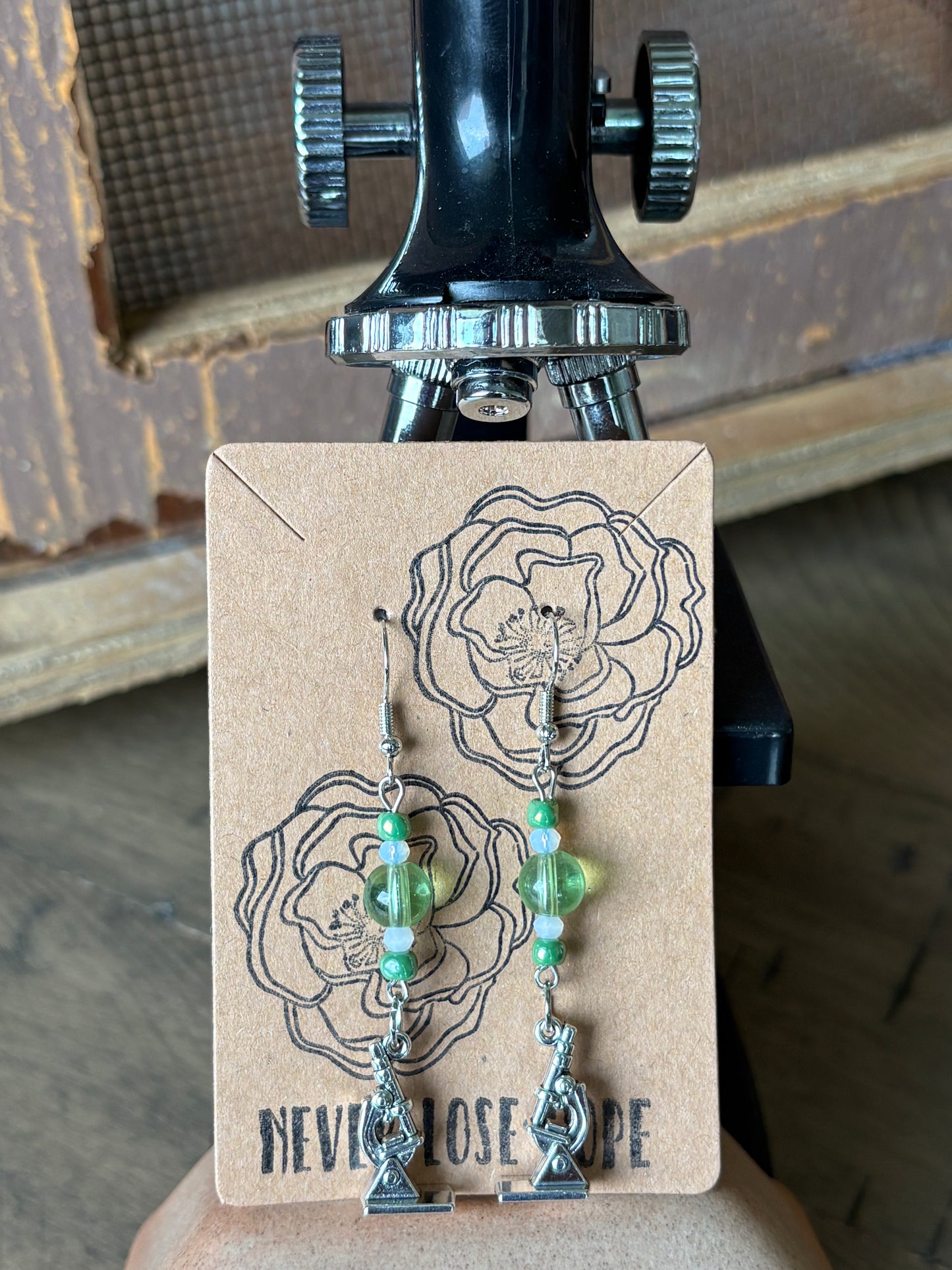 Beaded Science Microscope Earrings