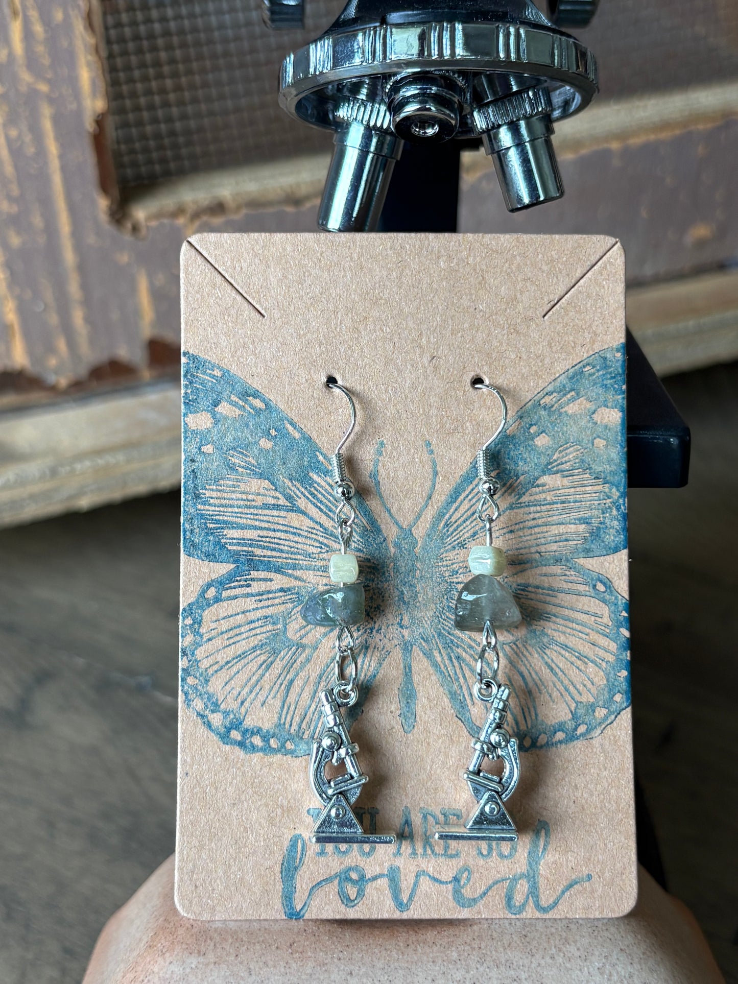 Beaded Science Microscope Earrings