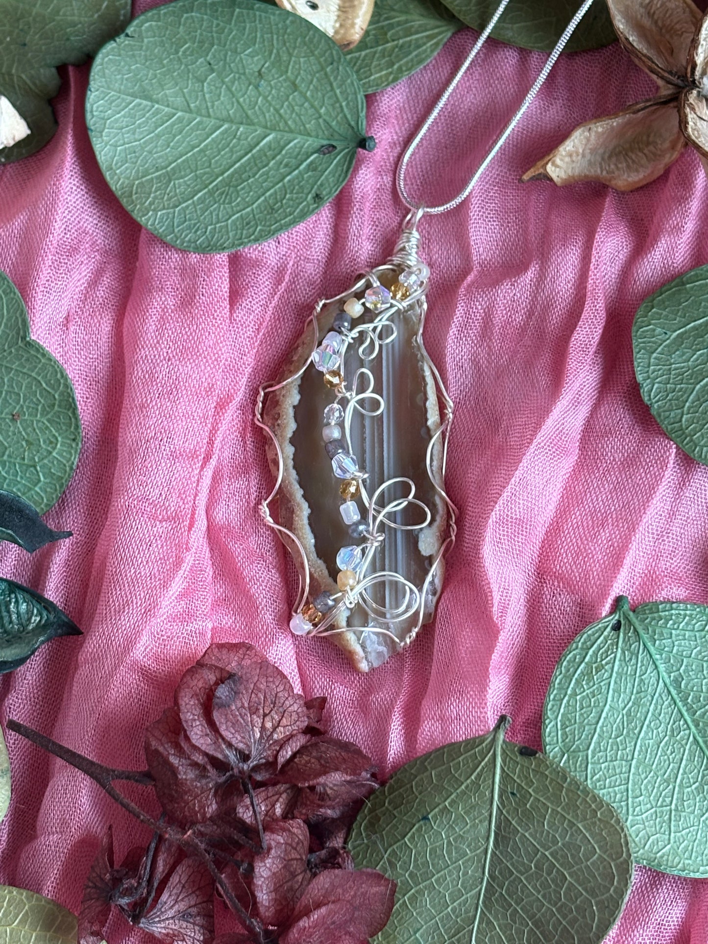 Wire Wrapped Stone Necklace
