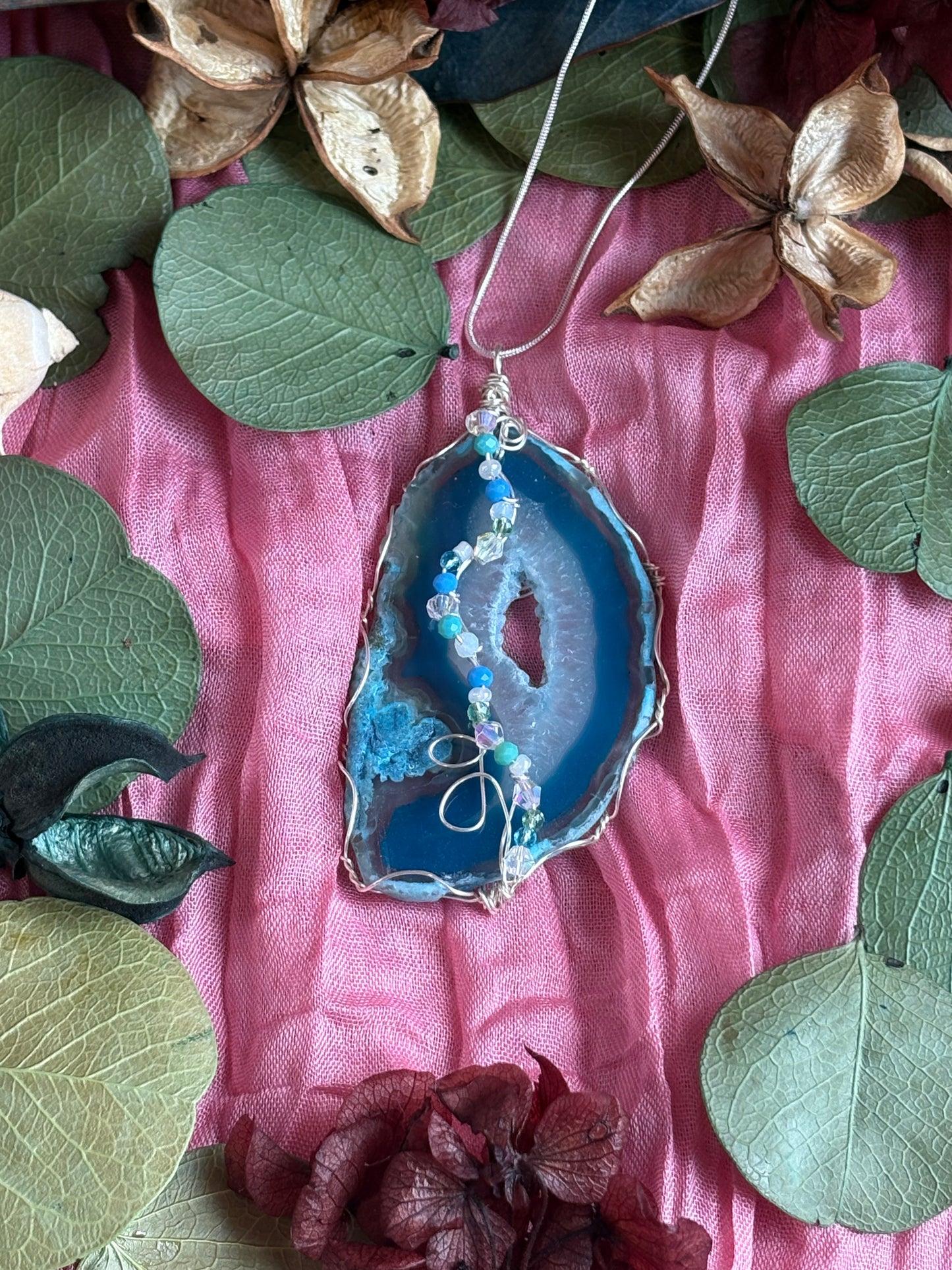 Wire Wrapped Stone Necklace