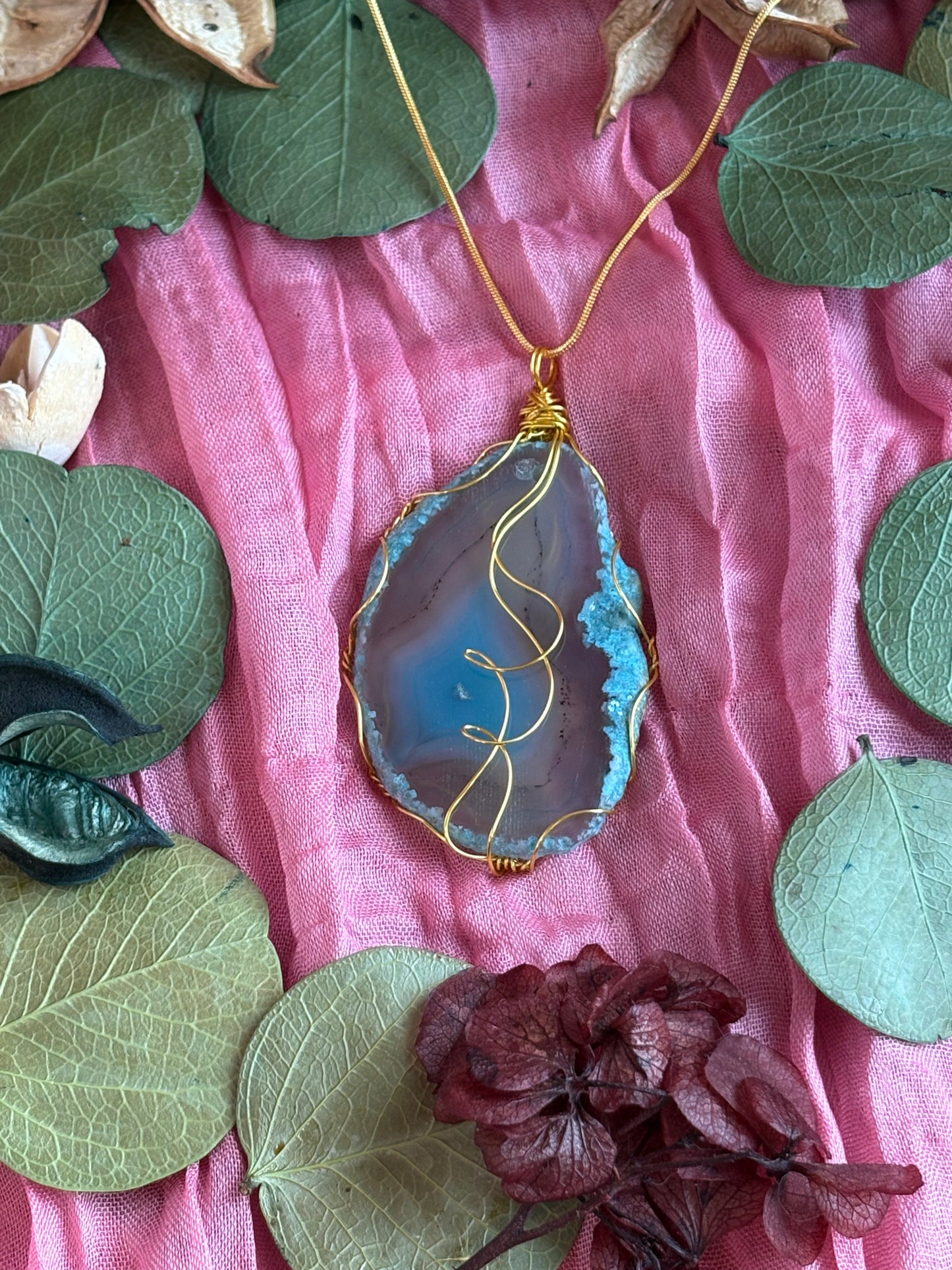 Wire Wrapped Stone Necklace