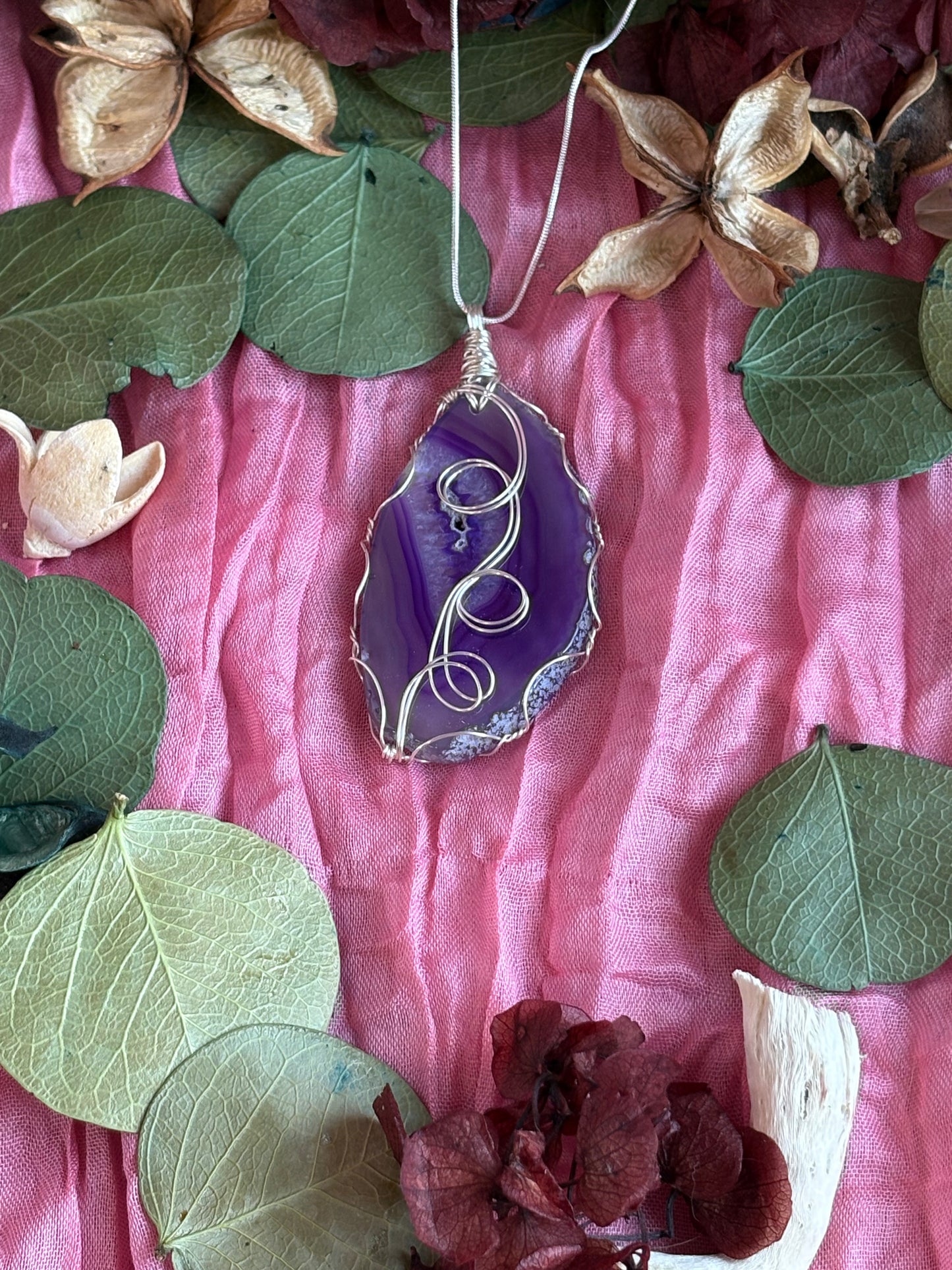 Wire Wrapped Stone Necklace
