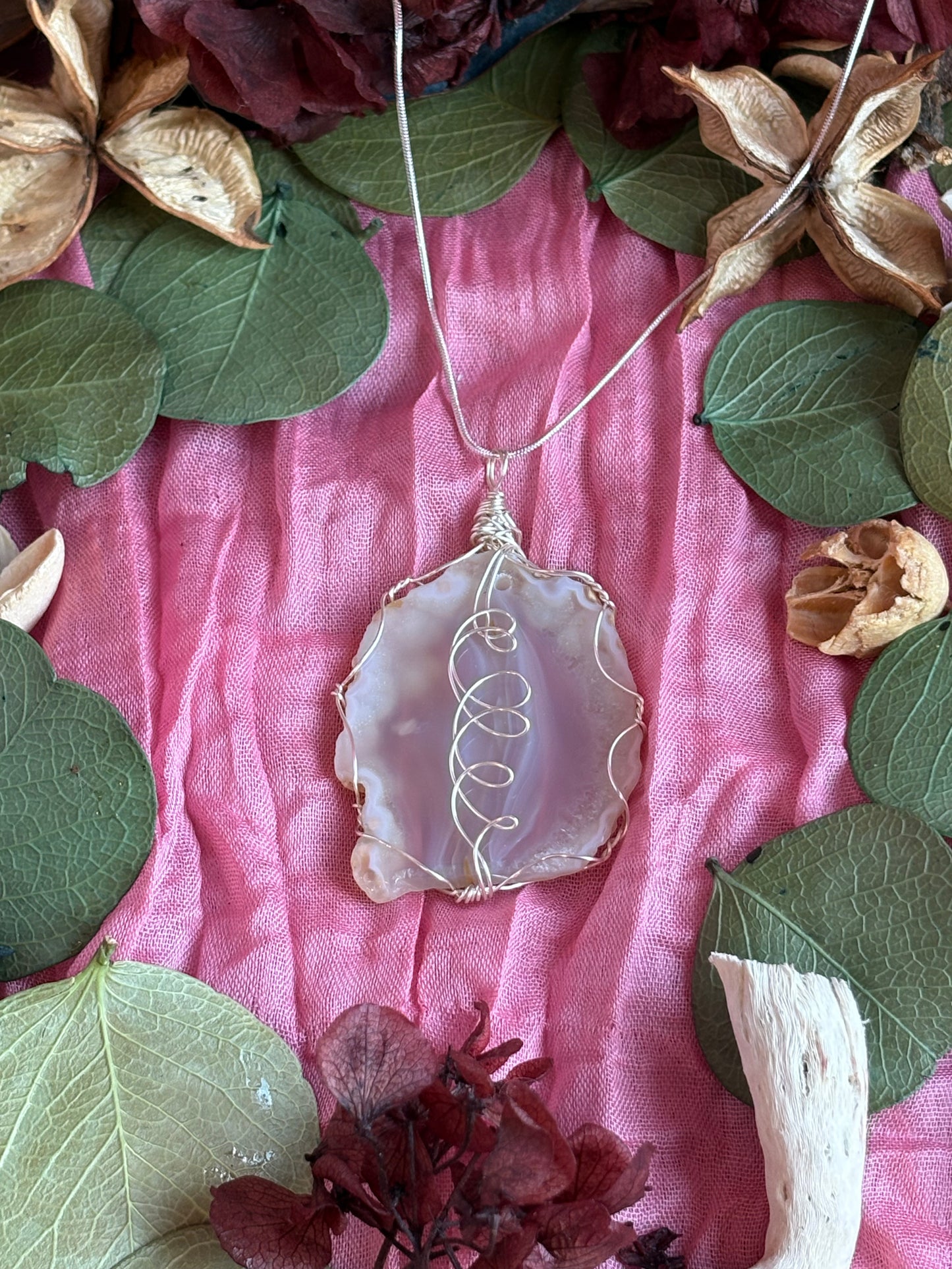 Wire Wrapped Stone Necklace