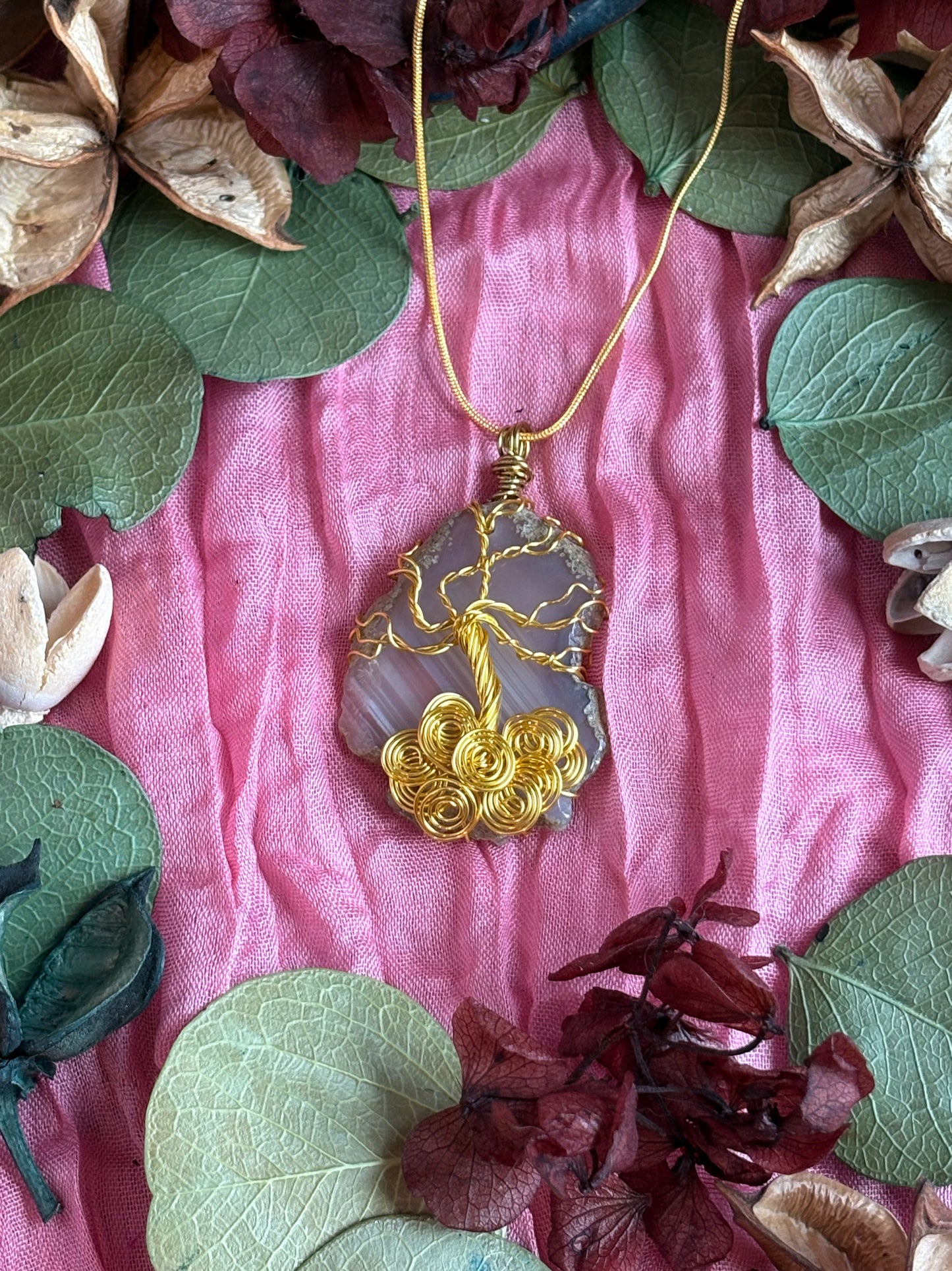 Wire Wrapped Stone Necklace