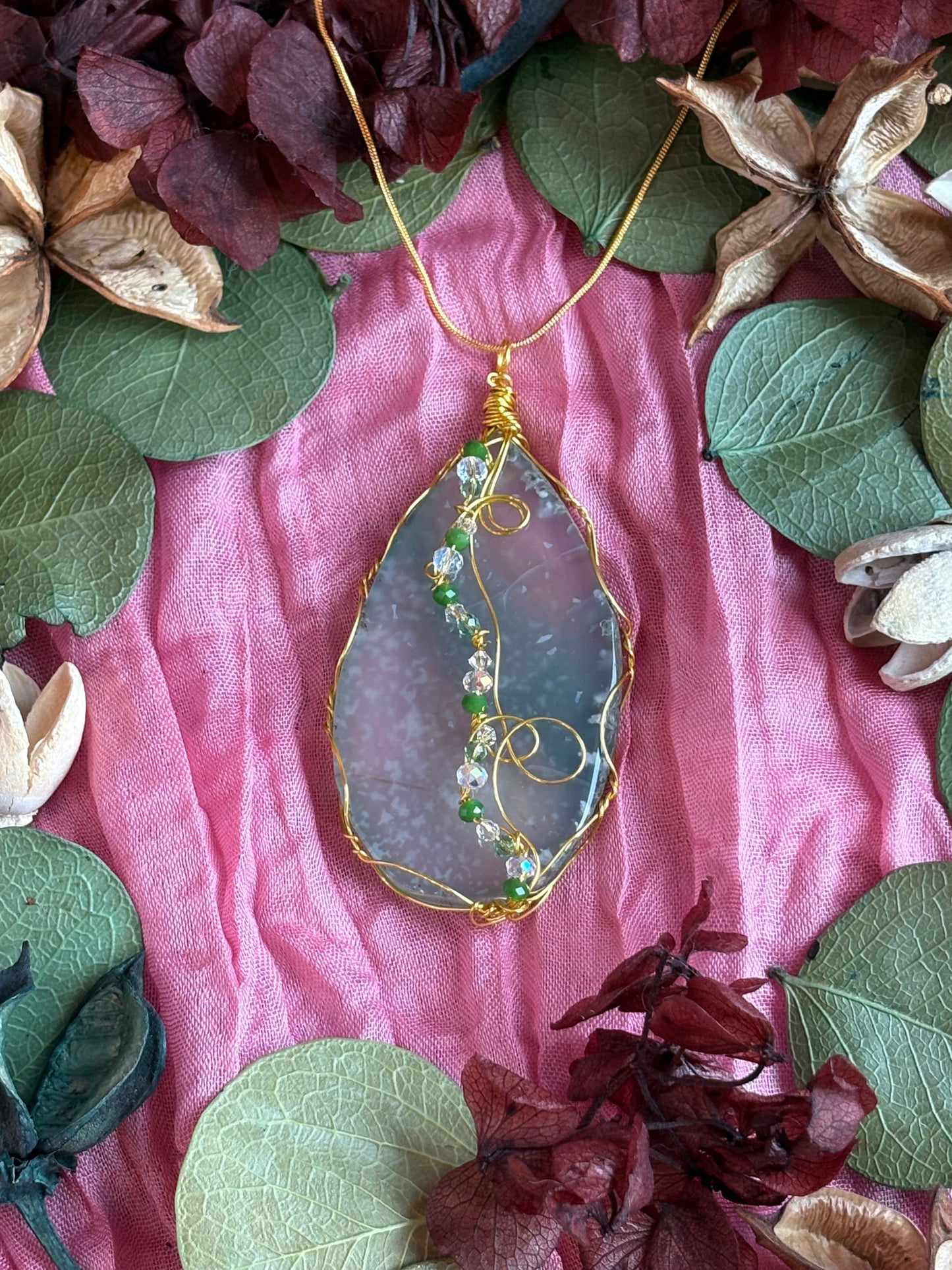 Wire Wrapped Stone Necklace