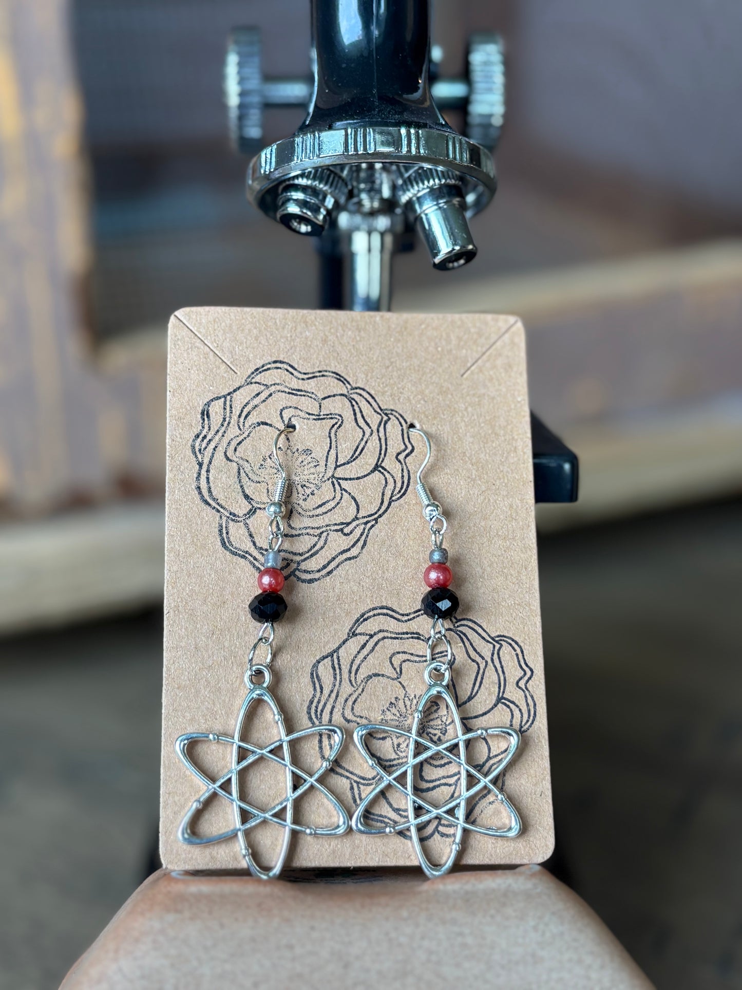Beaded Science Atom Earrings