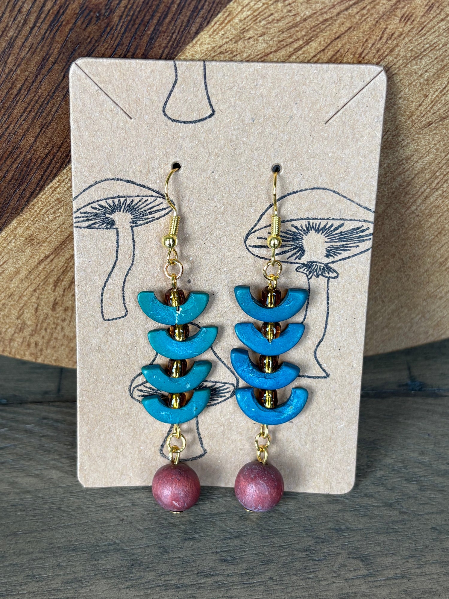 Vintage Boho Wooden Earrings