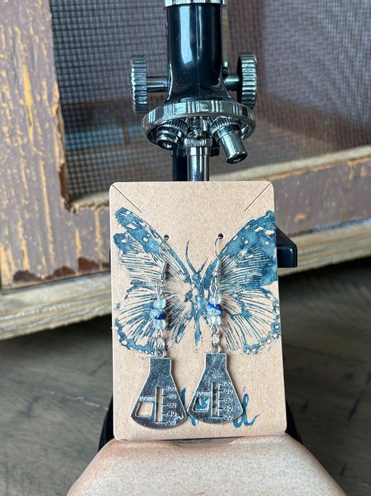 Beaded Science Beaker Earrings