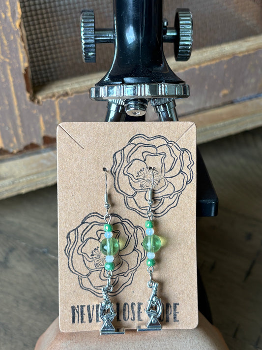 Beaded Science Microscope Earrings