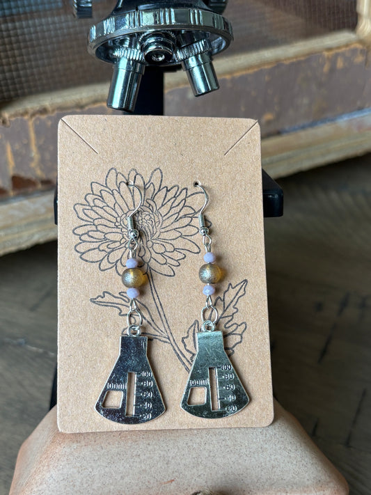 Beaded Science Beaker Earrings