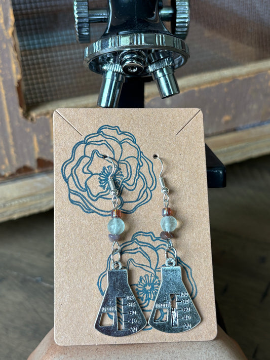 Beaded Science Beaker Earrings