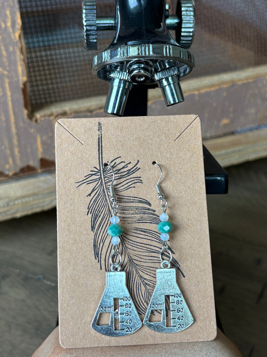 Beaded Science Beaker Earrings