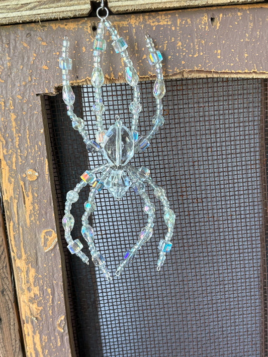 Glass Crystal Beaded Spider Suncatcher