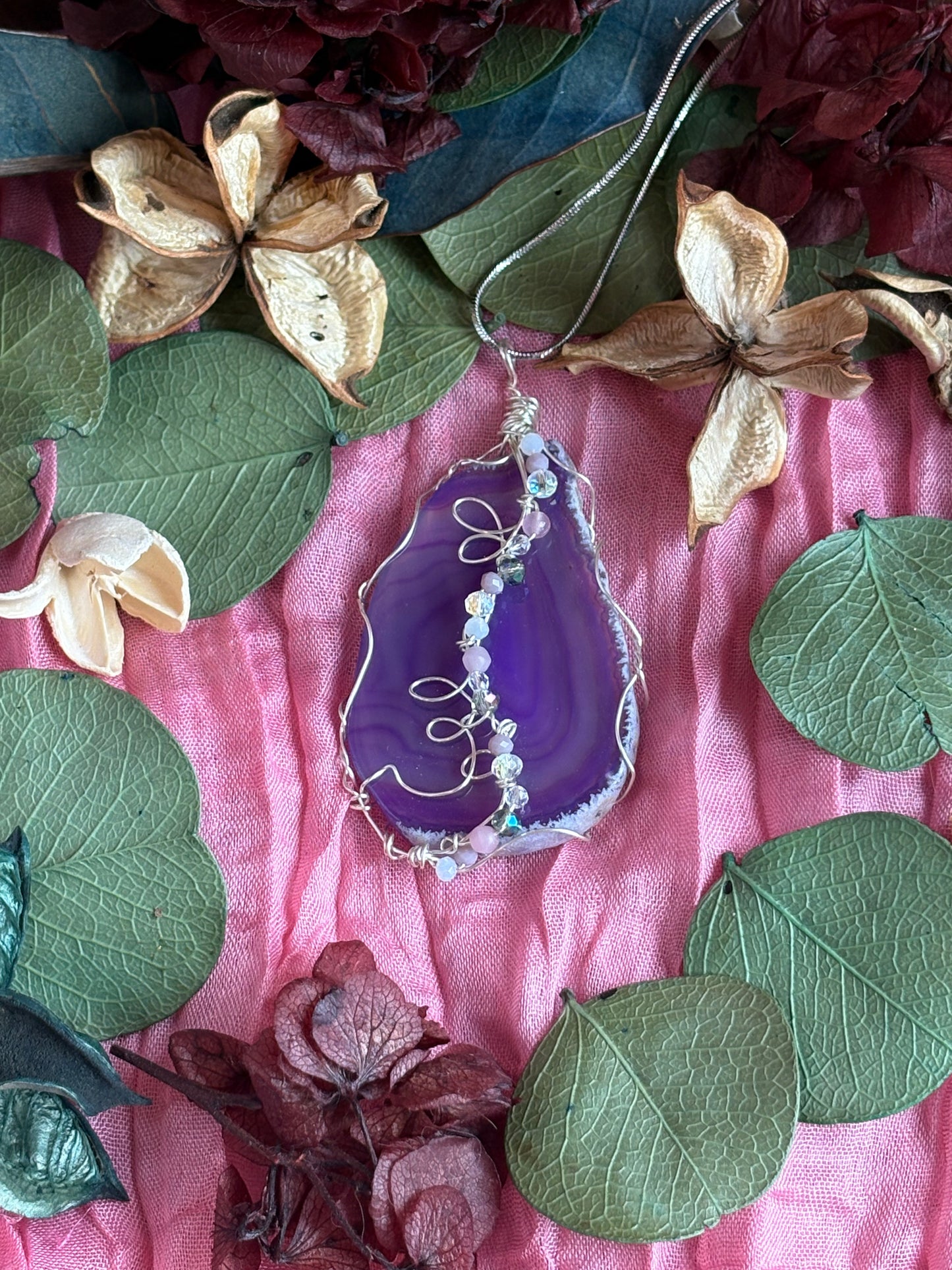 Wire Wrapped Stone Necklace