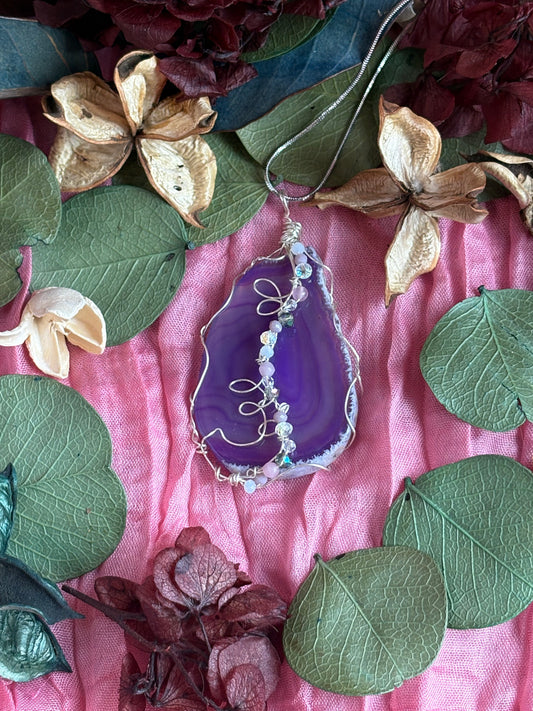 Wire Wrapped Stone Necklace