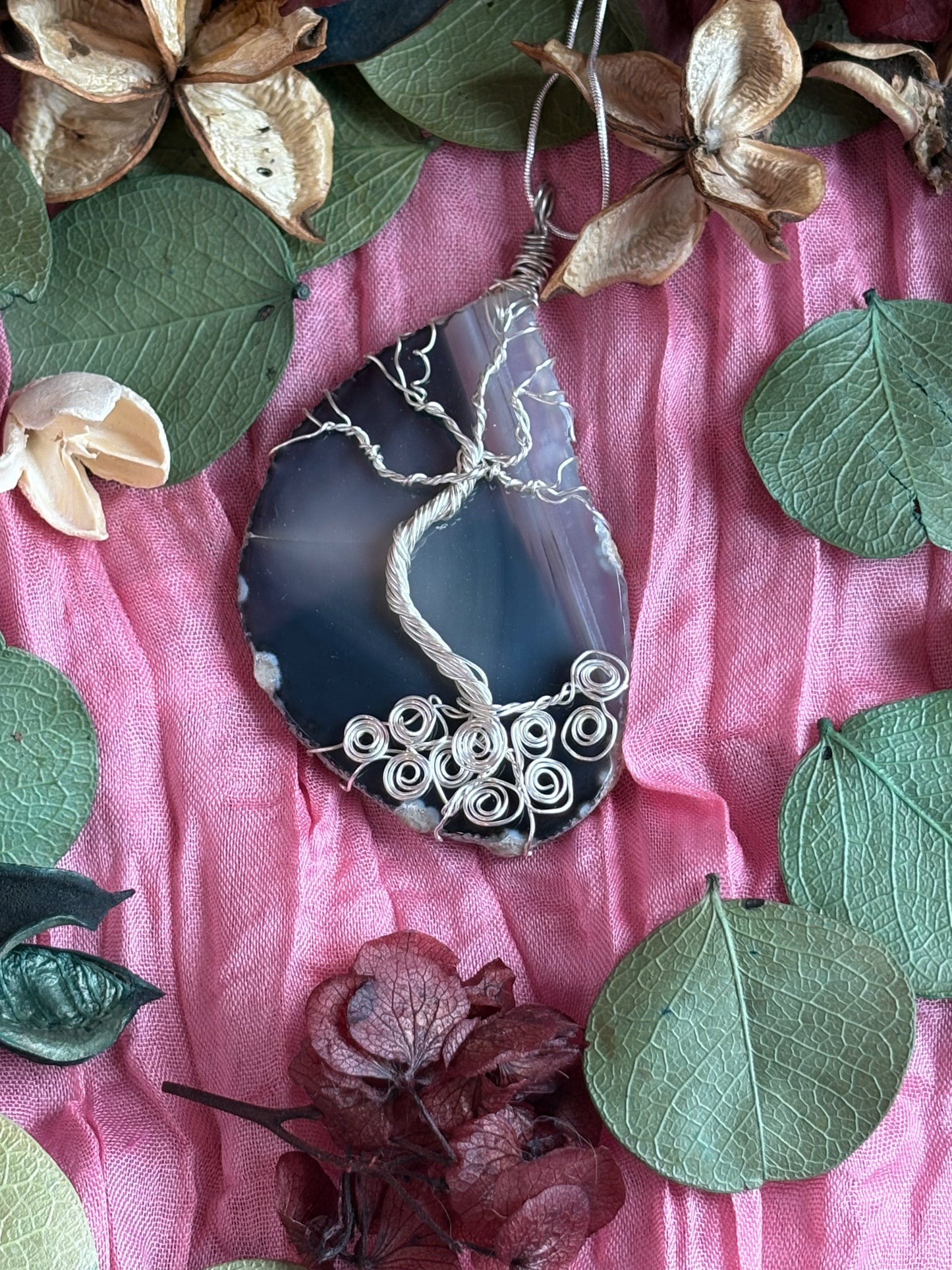 Wire Wrapped Stone Necklace