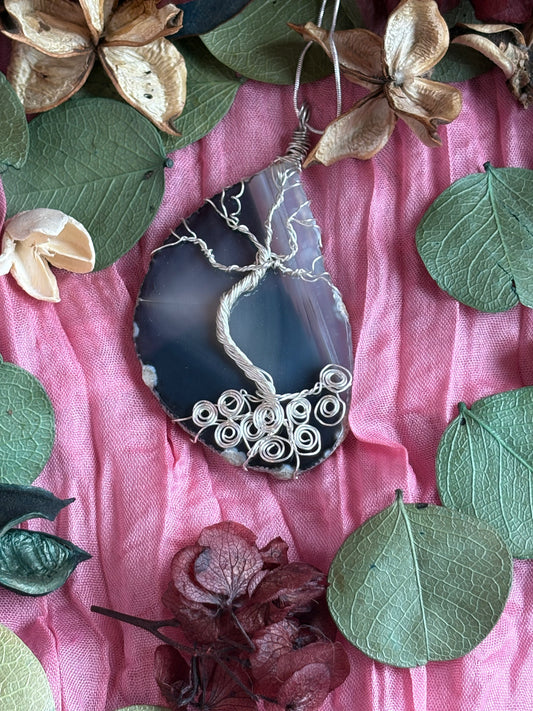 Wire Wrapped Stone Necklace