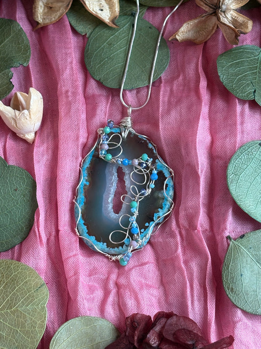 Wire Wrapped Stone Necklace