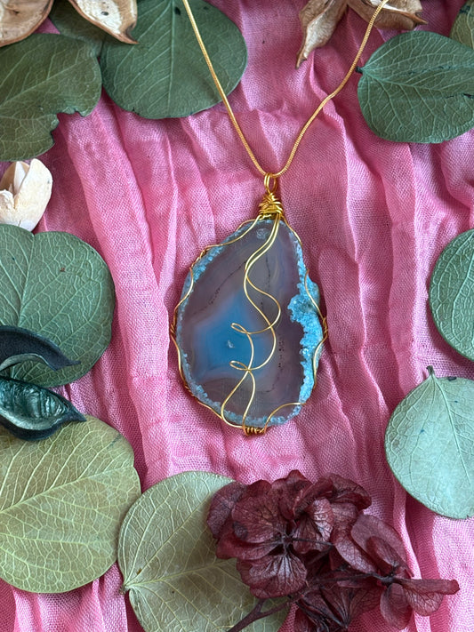 Wire Wrapped Stone Necklace