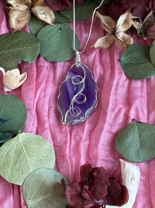 Wire Wrapped Stone Necklace