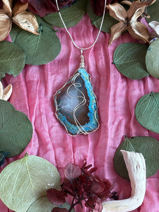 Wire Wrapped Stone Necklace