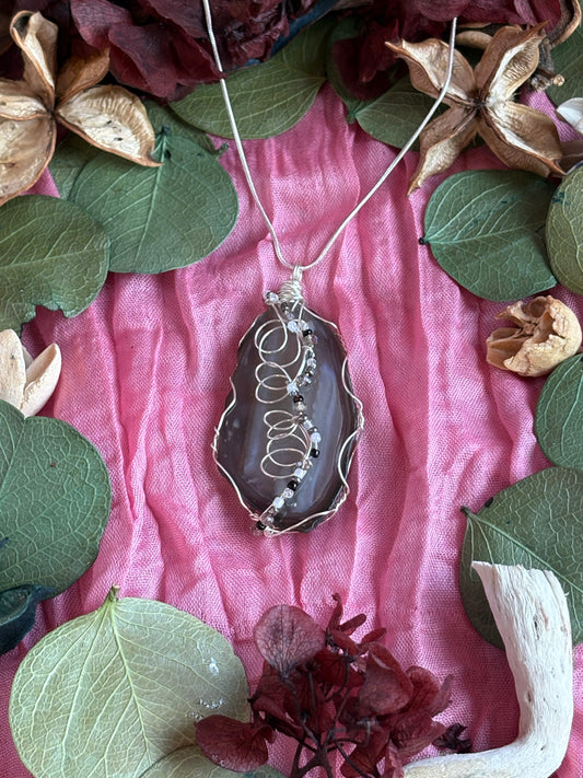 Wire Wrapped Stone Necklace