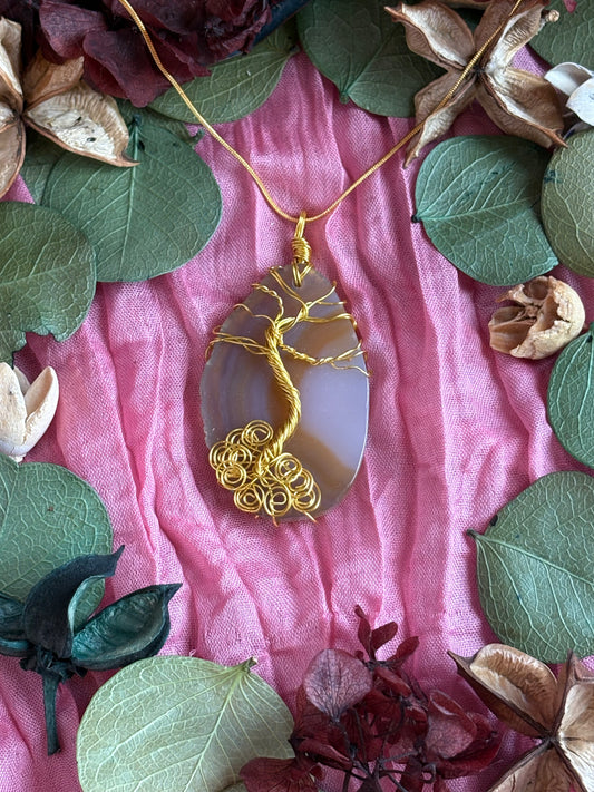 Wire Wrapped Stone Necklace