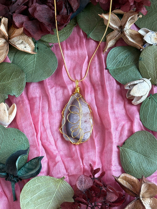 Wire Wrapped Stone Necklace