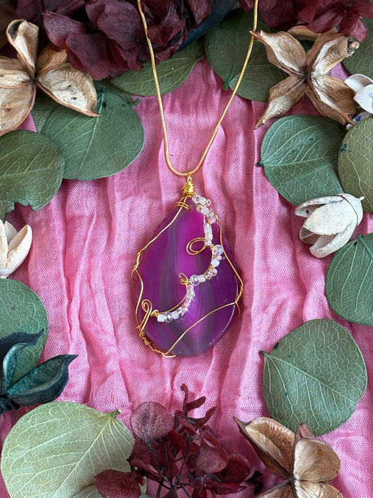 Wire Wrapped Stone Necklace