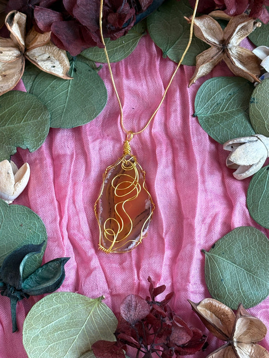 Wire Wrapped Stone Necklace
