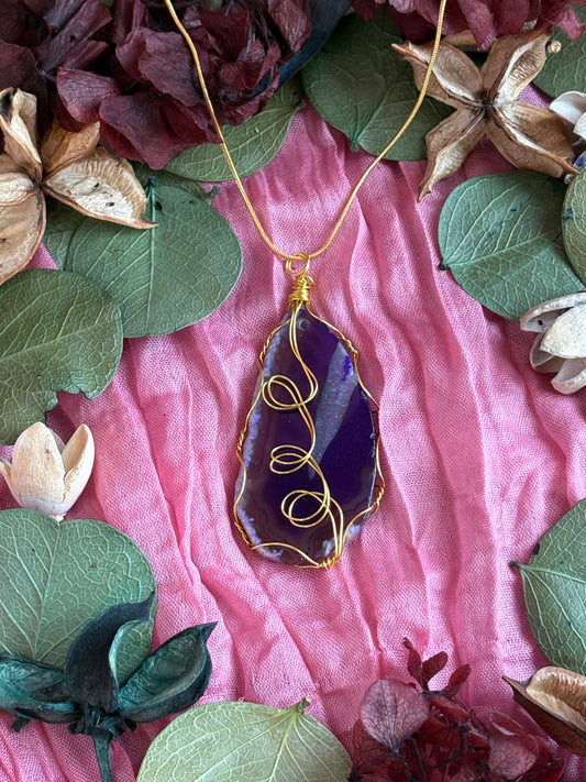 Wire Wrapped Stone Necklace