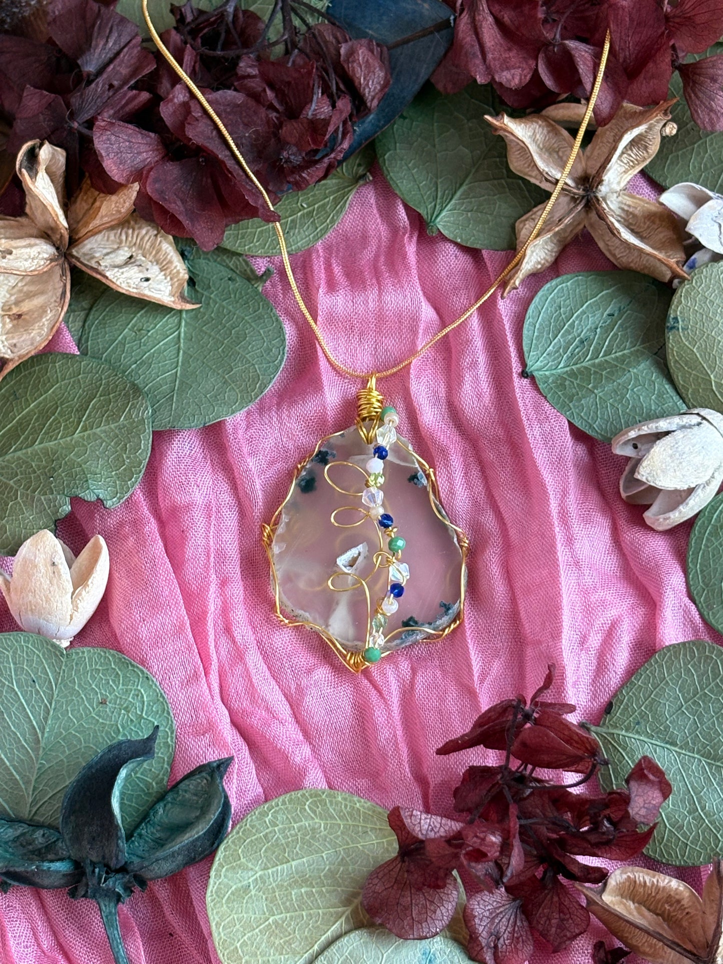 Wire Wrapped Stone Necklace