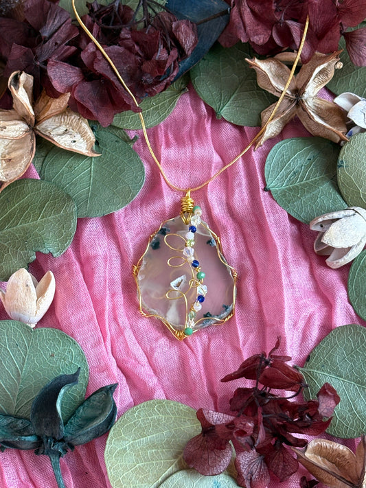 Wire Wrapped Stone Necklace