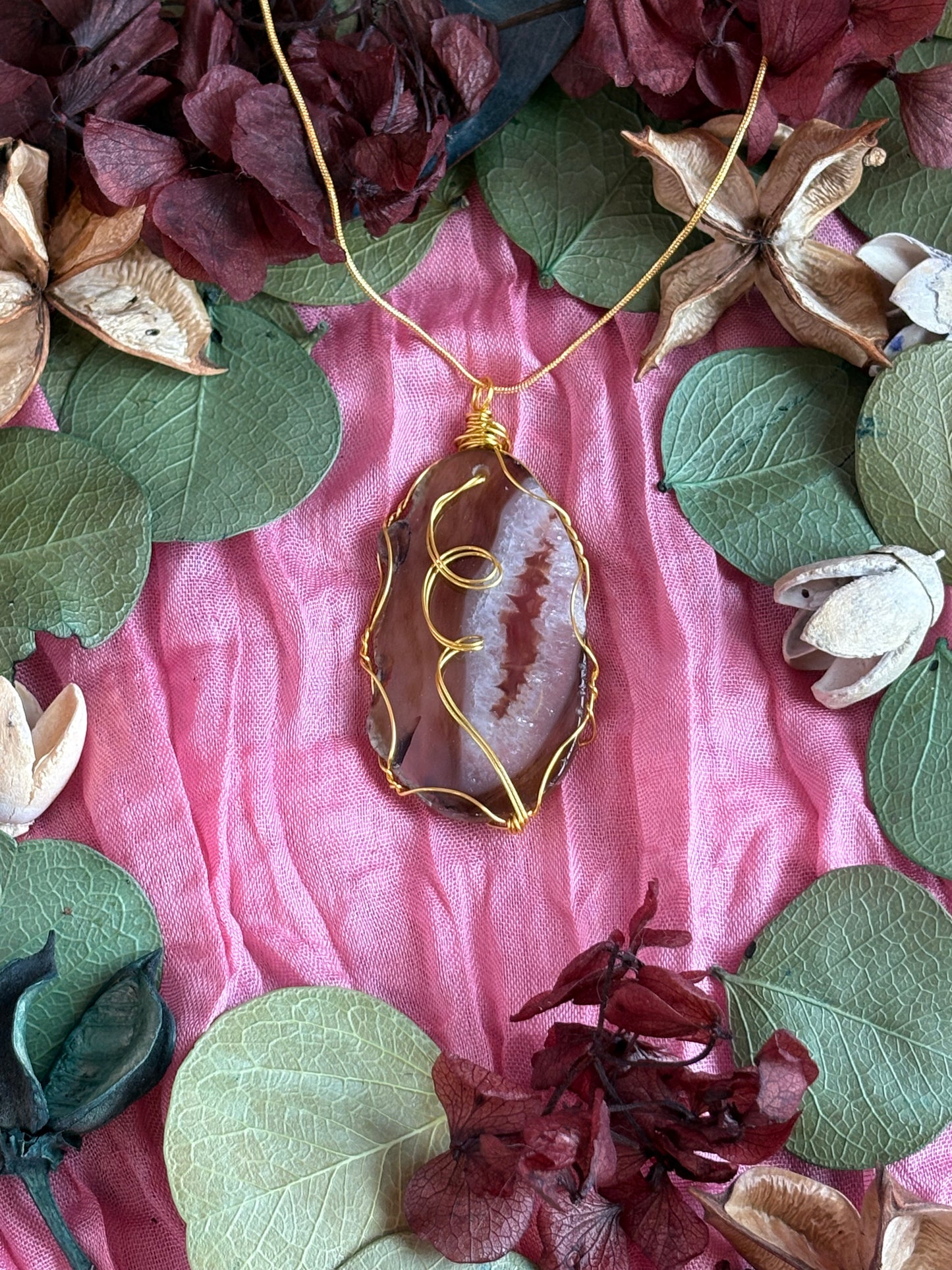 Wire Wrapped Stone Necklace