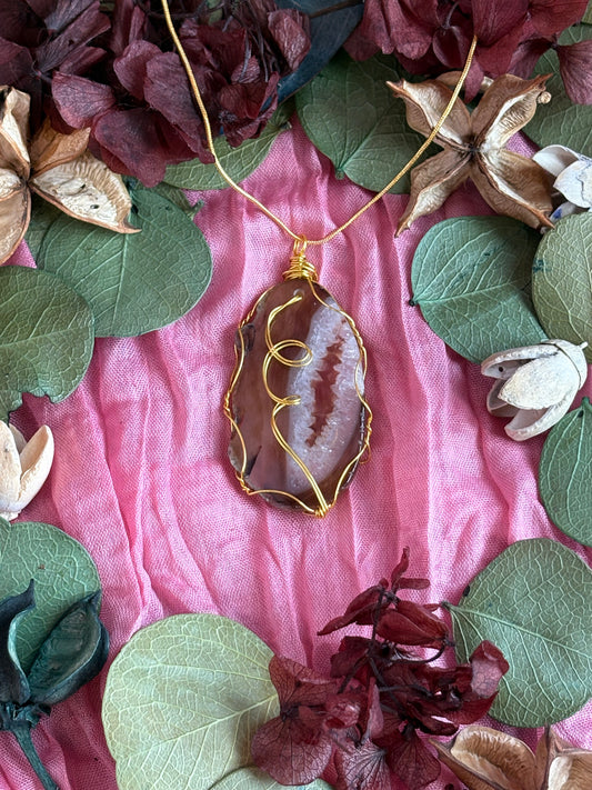 Wire Wrapped Stone Necklace