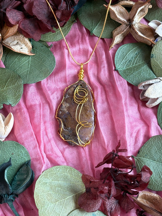 Wire Wrapped Stone Necklace
