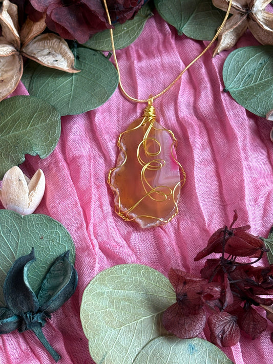 Wire Wrapped Stone Necklace