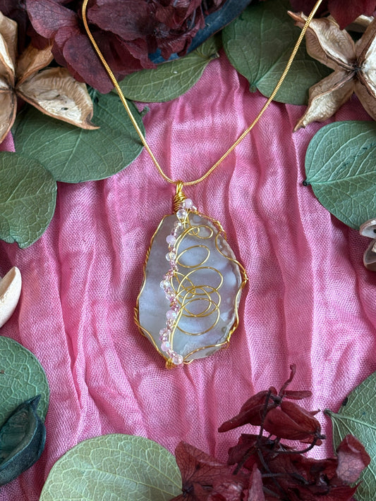 Wire Wrapped Stone Necklace