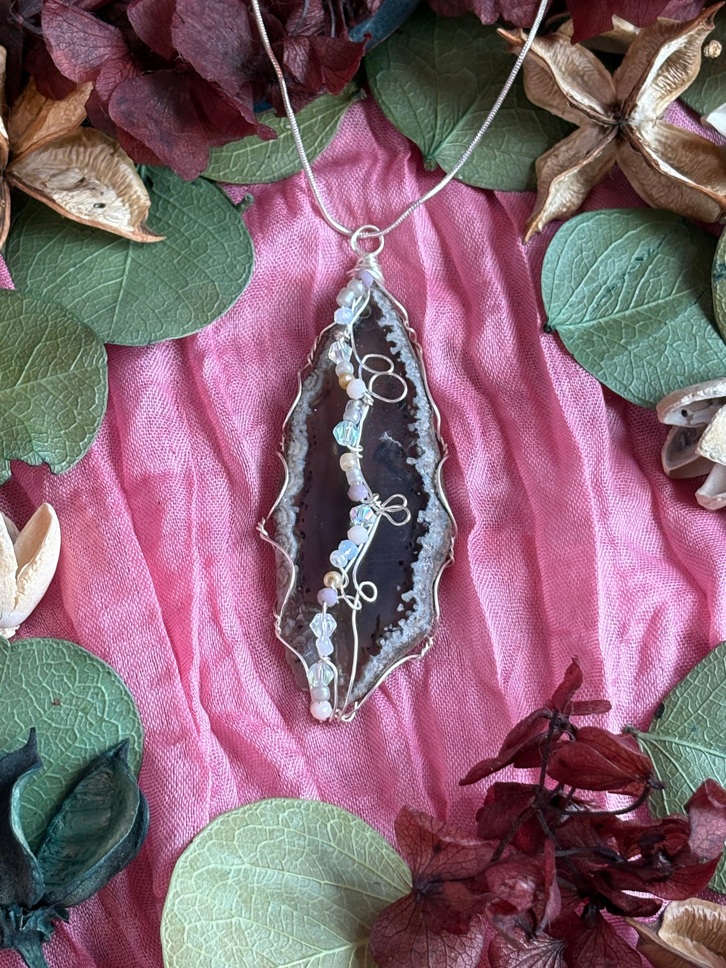 Wire Wrapped Stone Necklace
