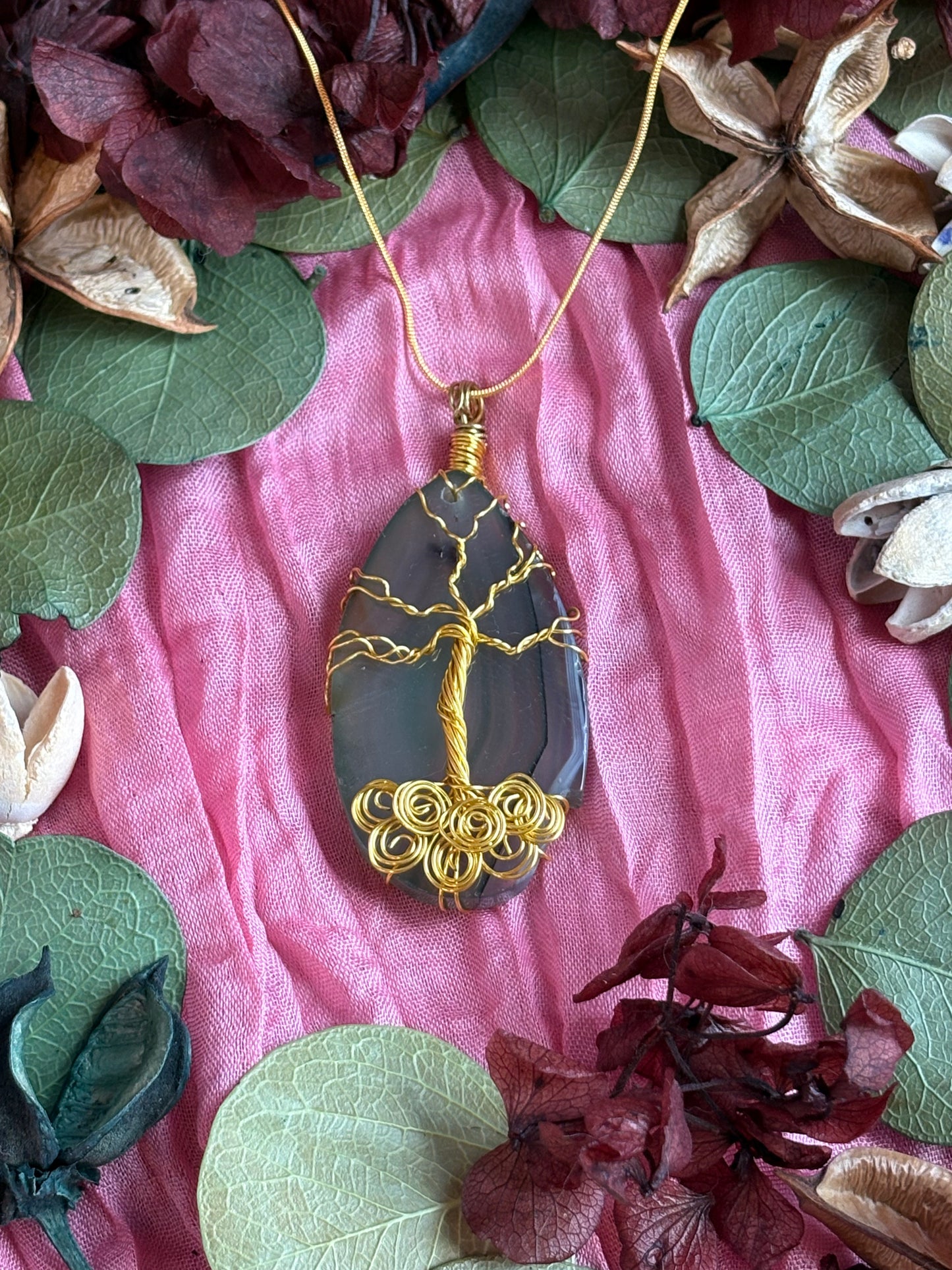 Wire Wrapped Stone Necklace