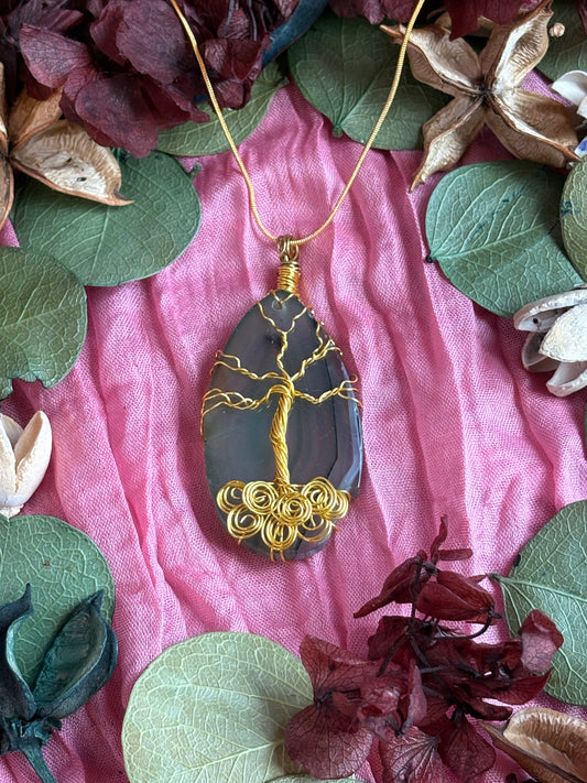 Wire Wrapped Stone Necklace