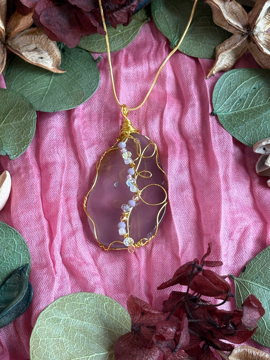 Wire Wrapped Stone Necklace