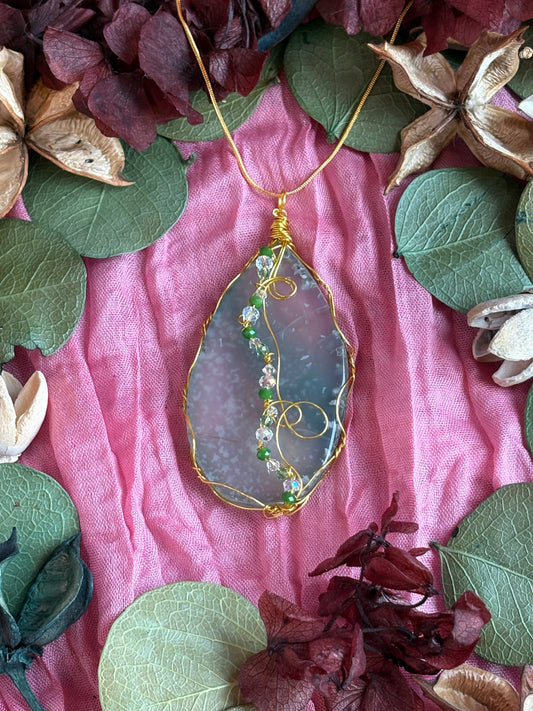 Wire Wrapped Stone Necklace